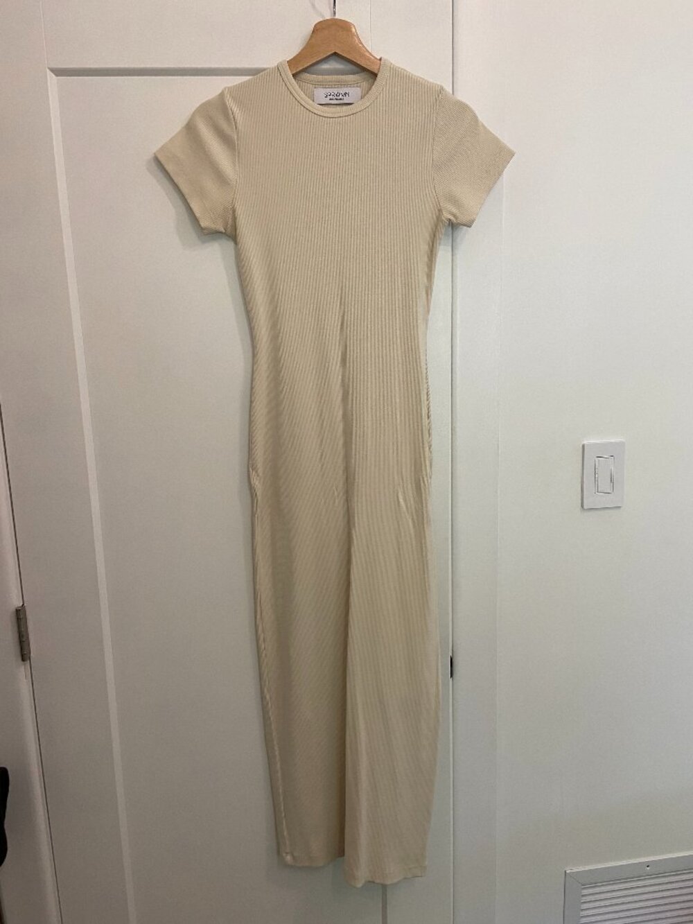 SPRWMN Short Sleeve Beige Maxi Dress